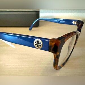Tory Burch Blue Temple Tortoiseshell Frame Glasses